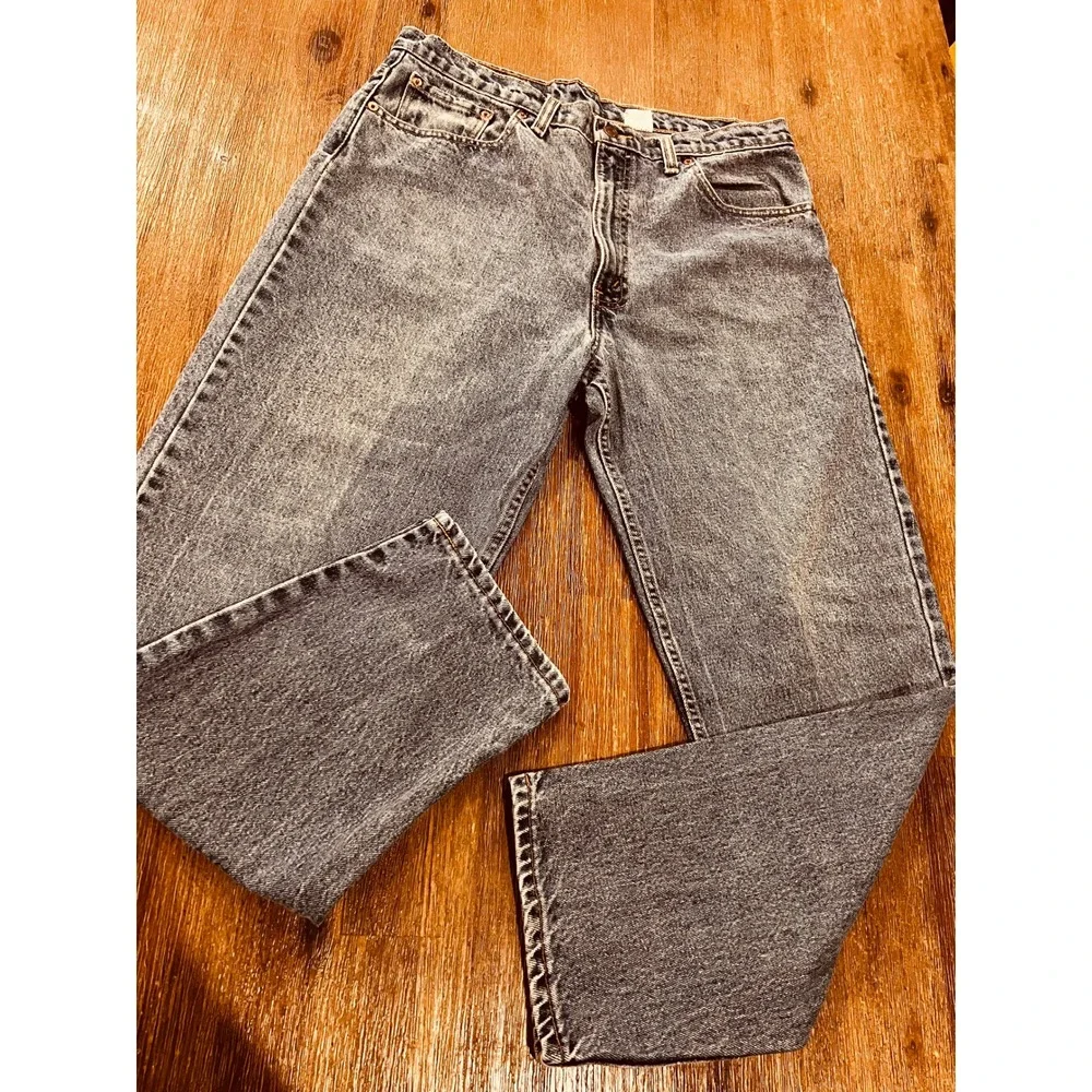 Vintage Levis 550 Relaxed Fit Tapered Leg Jeans 38x30 Acid Wash Blue Canada Made